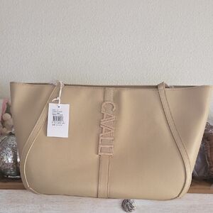 Cavalli Class Beige Tote Bag